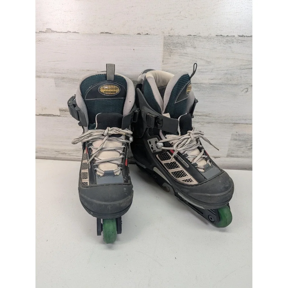 CORR ATA-700 Inline Skates Adult Rollerblades ABEC-5 Quick-Skid Green Wheels sz7